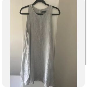 Zara Linen Dress XS Grey Pockets